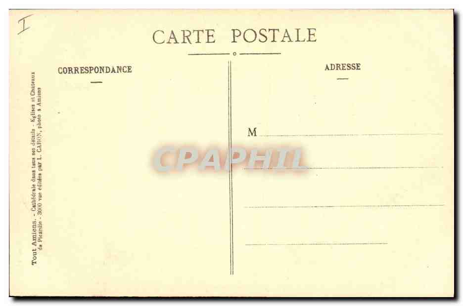 CPA Amiens Cathedrale Grilles Grille en fer forge — Rückseite