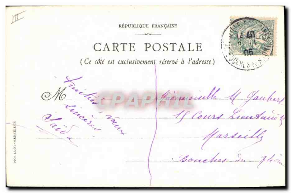 Paysage néerlandais — moulin à vent, bateau à voile, fleurs de tournesol — éditeur MOUILLOT-MARSEILLE, n° 11 — Back