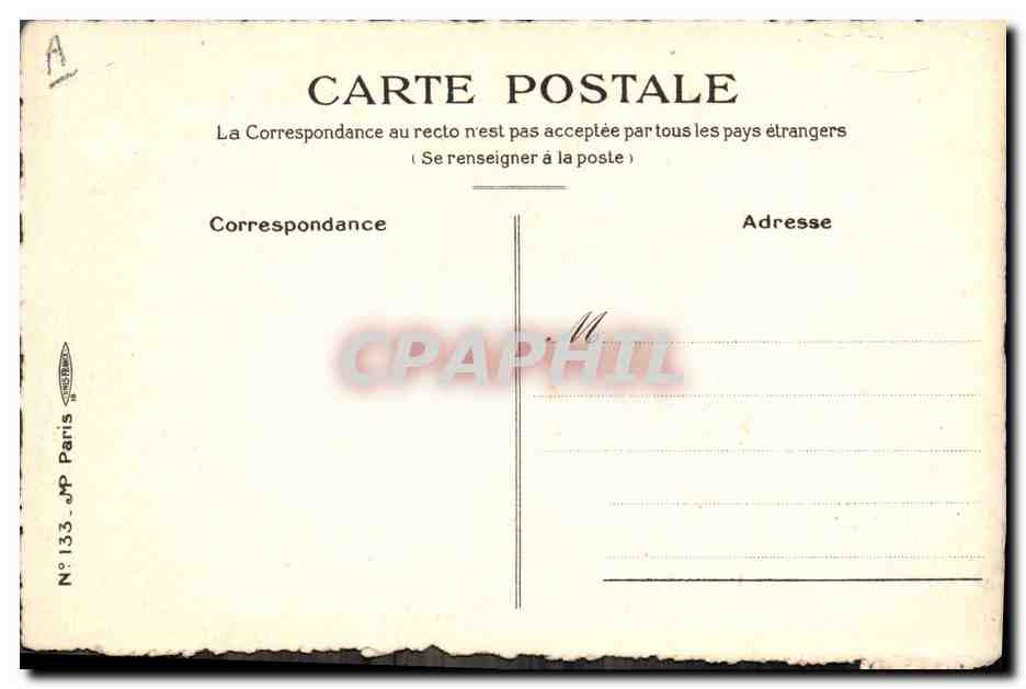 Paysage côtier avec fleurs — 'Bonnes Fêtes' — J.M.P. Paris, N°133 — Rückseite