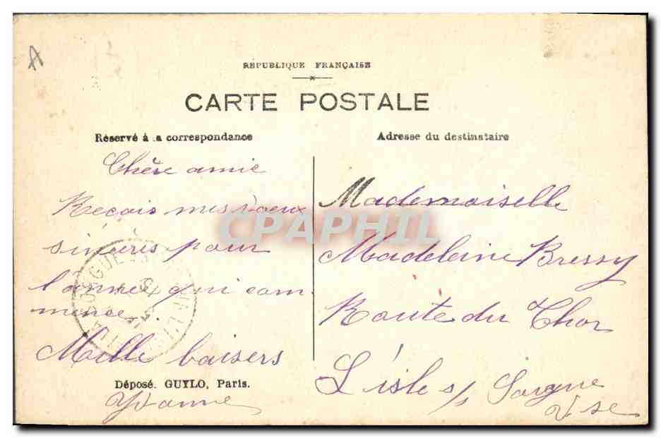 Fleurs dans un sabot — Meilleure Année — Déposé GUYLO, Paris — Verso