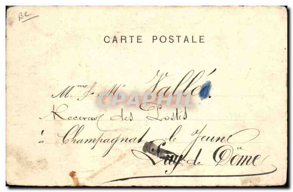 Femme en robe bleue et chapeau — Heureuses Sâques — Éditeur Chéron, n° 103 — Rückseite