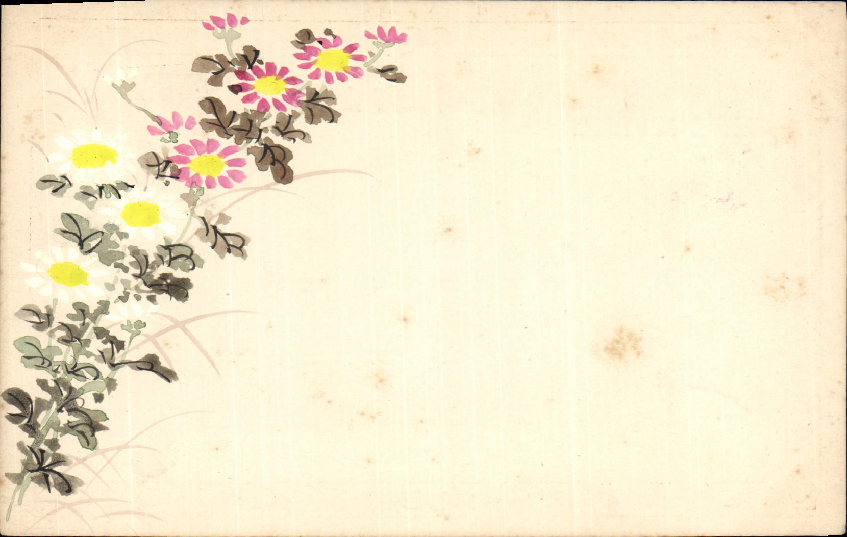 Fleurs de chrysanthèmes — illustration japonaise — Union Postale Universelle