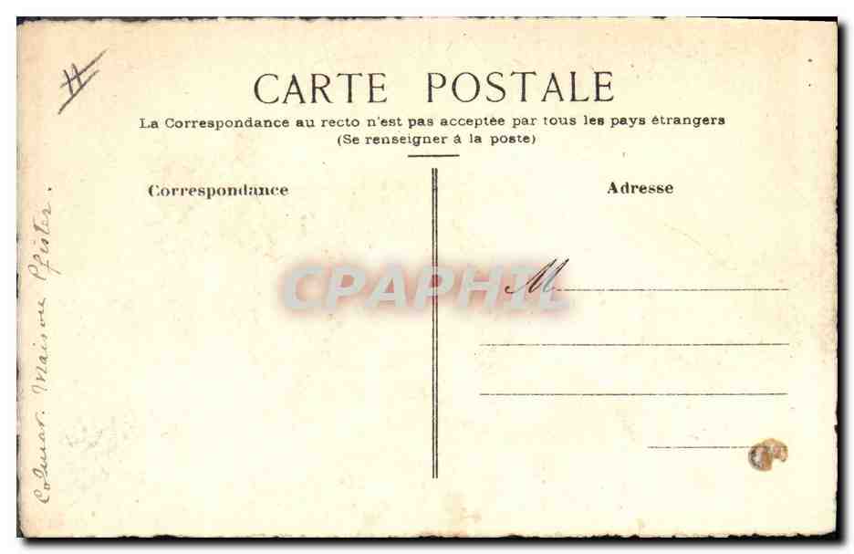 Vue de bâtiments historiques — peinture à l'aquarelle — Thiey — Verso