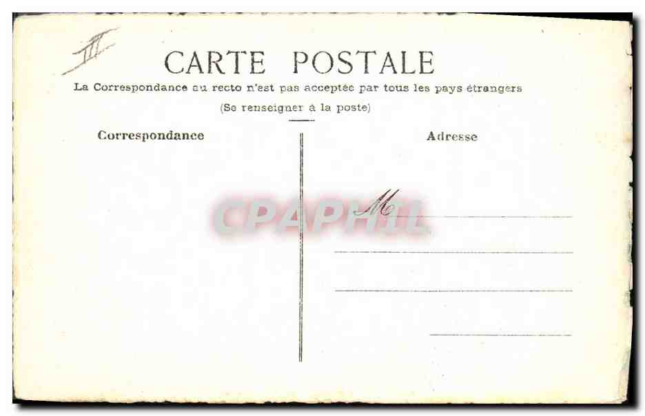 Paesaggio tropicale con palme — cielo stellato — cartolina francese — Verso