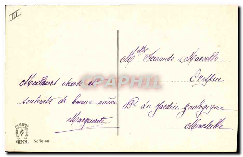 Bonne et Heureuse — Éditeur: A. DEROFF, Vienne, Série 60 — Verso