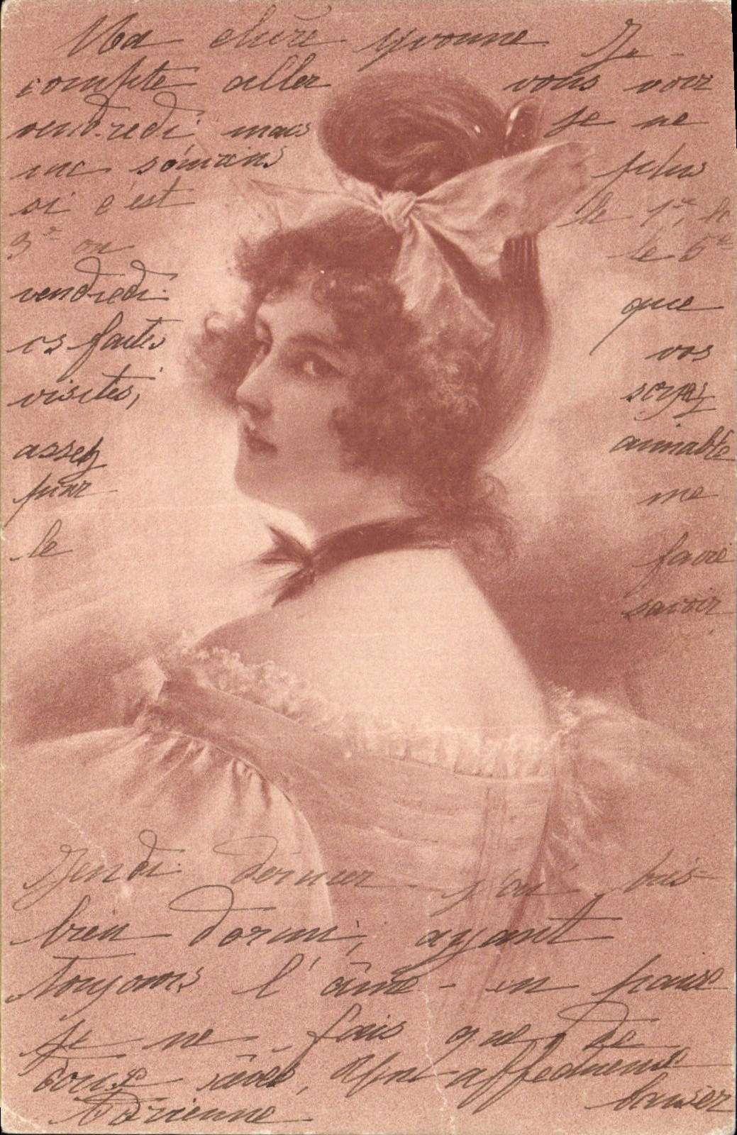 Jeune femme en robe à volants — M. M. Vienne, éditeur — n° III