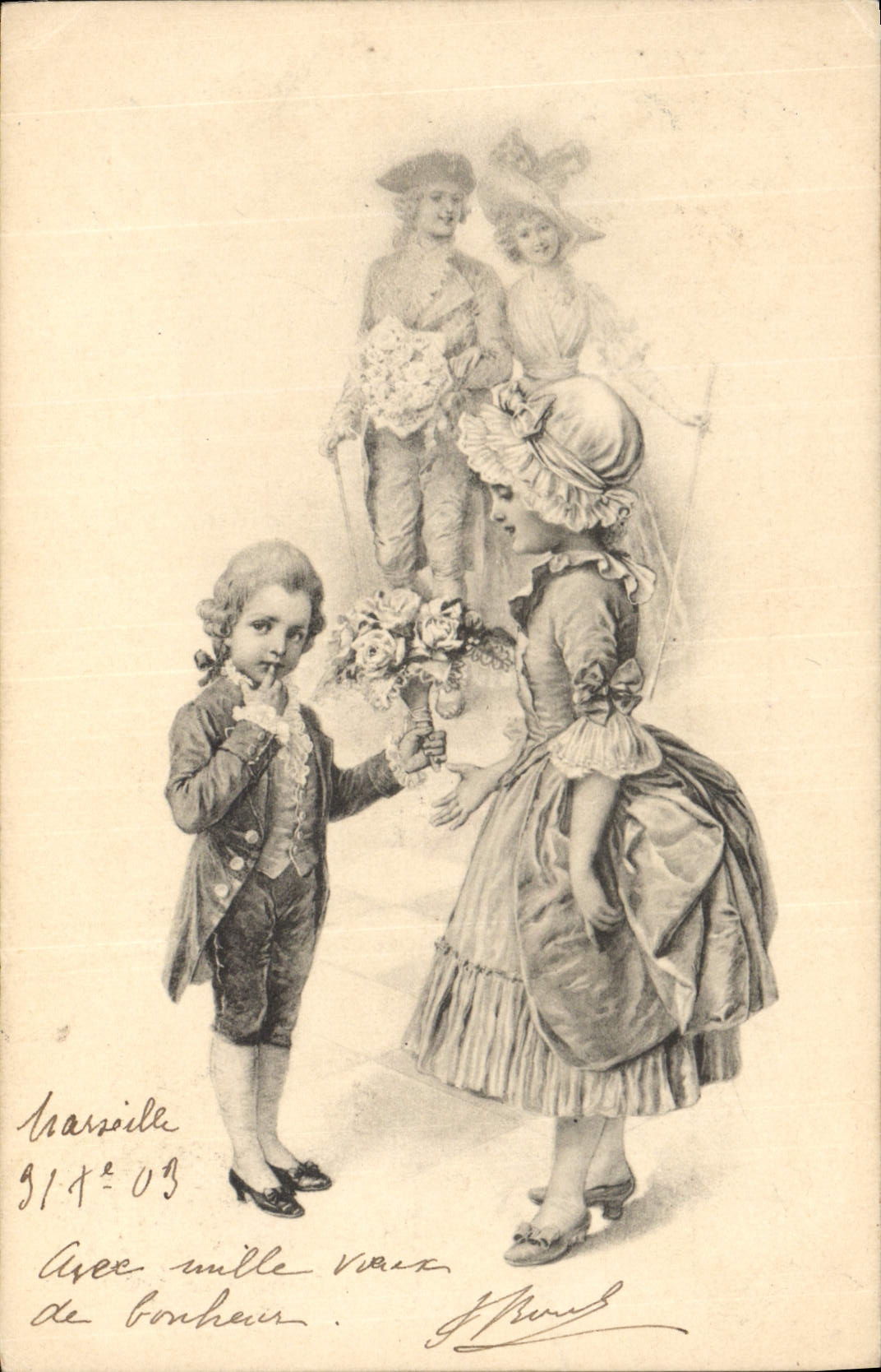 Enfants en costume d'époque — Marseille — M. M. Vienne, N° 159
