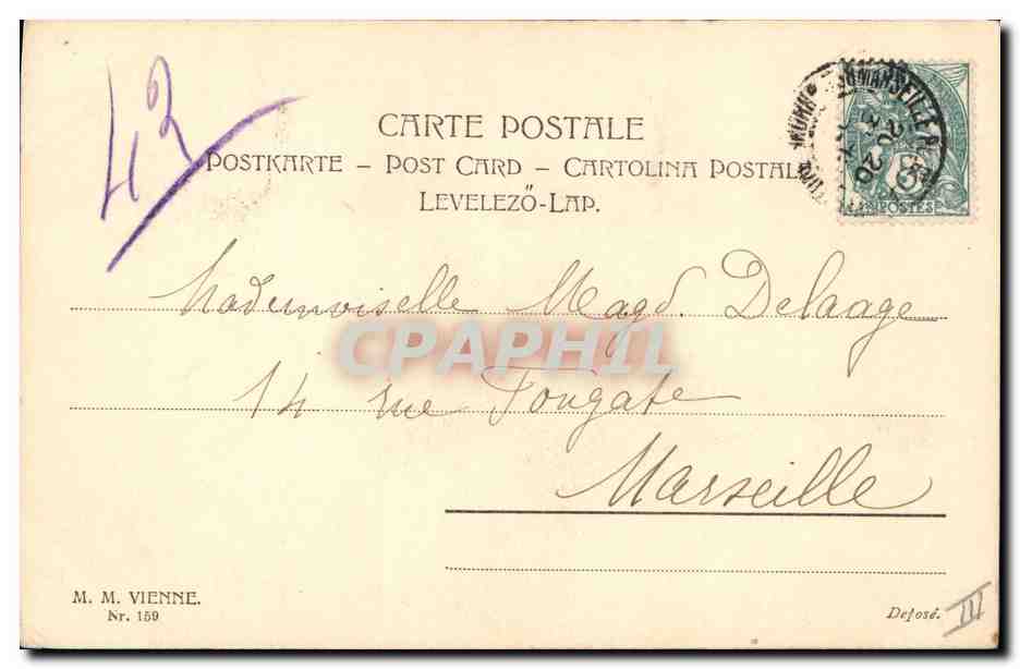 Enfants en costume d'époque — Marseille — M. M. Vienne, N° 159 — Back