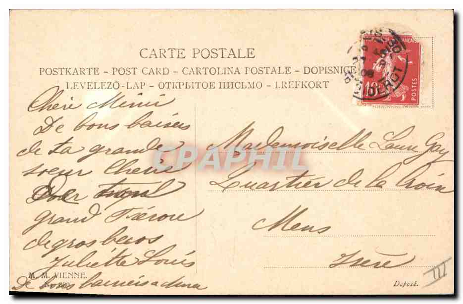 Jeune femme en chapeau à plume — éditeur non identifié, n° de série non visible — Verso