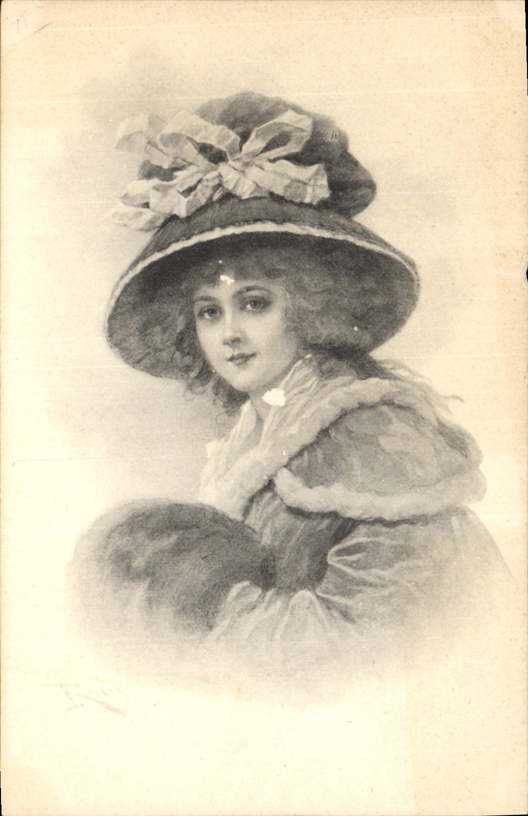 Jeune femme en chapeau à ruban — portrait — Theo Strober, série 264