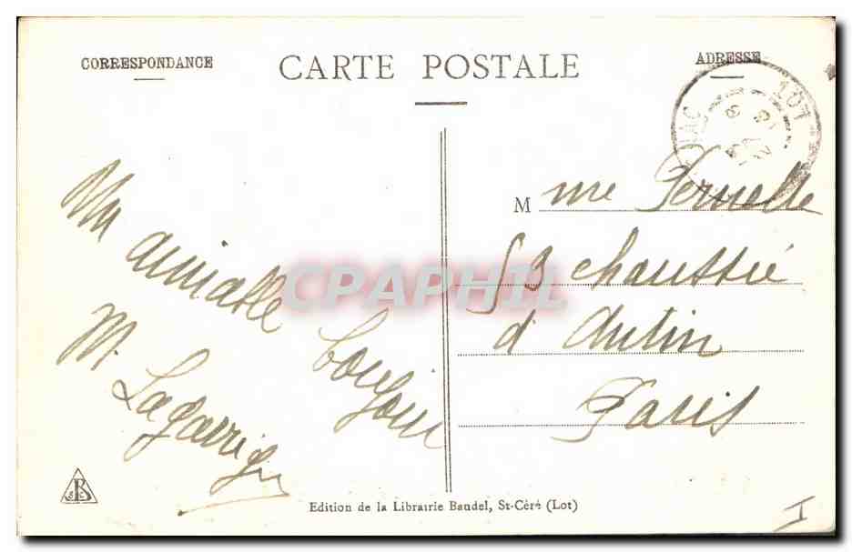 Padirac (Lot) — Lac suspendu et Grand Dôme — Edition de la Librairie Bandel, St-Céré (Lot) — Reverso