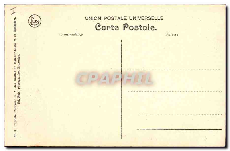 Grotte de Han — Un coin des Mystérieuses — Ed. Nola, S.A. des Grottes de Han-sur-Lesse, Bruxelles — Rückseite