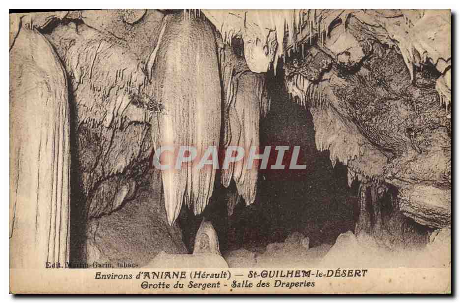 CPA Grotte Grottes Environs d'Aniane St Guilhelm le Desert Grotte su sergent Salle des draperies 