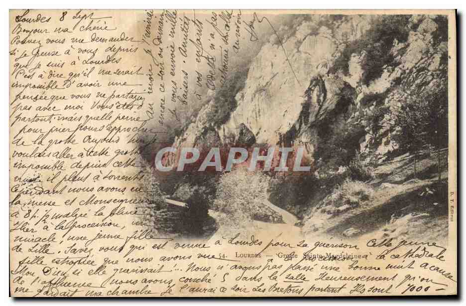 CPA Grotte Sainte Magdeleine Lourdes Grottes 
