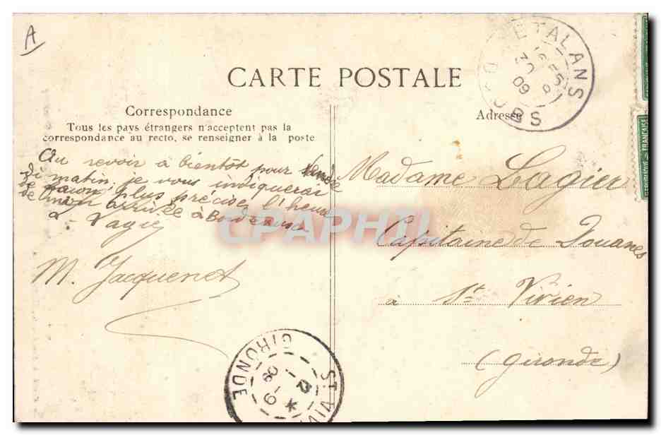 Étalans — Intérieur du Puits de Poudrey — Cliché Ch. Simon, édit., Maîche Ornans — Rückseite