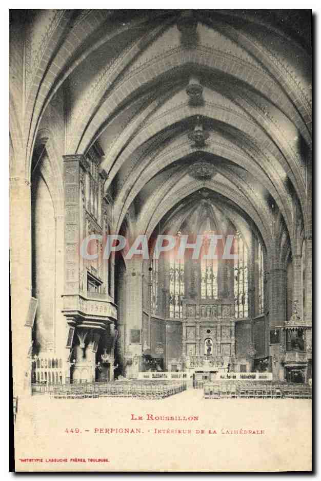 CPA Orgue Perpignan Interieur de la cathedrale