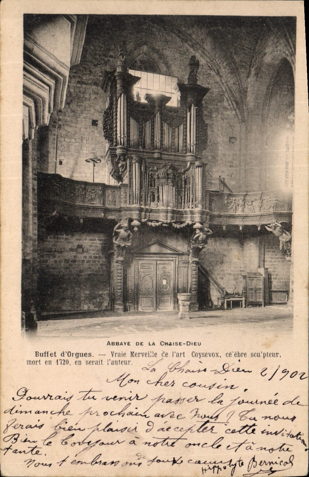 Abbaye de La Chaise-Dieu — Buffet d'orgues de l'artiste Coysevox — éditeur non visible