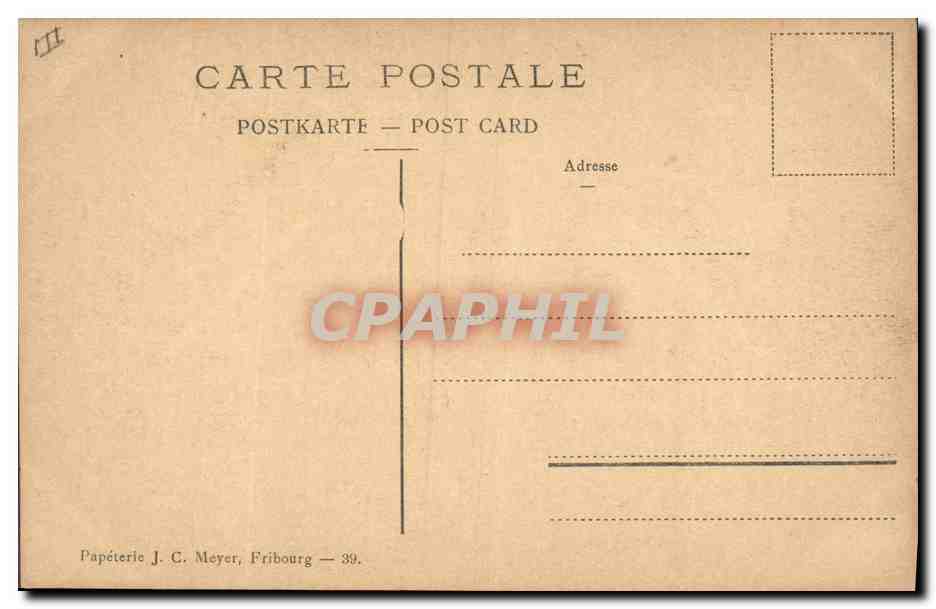 Cathédrale de St-Nicolas — Les Orgues — Papéterie J. C. Meyer, Fribourg — n°39 — Verso