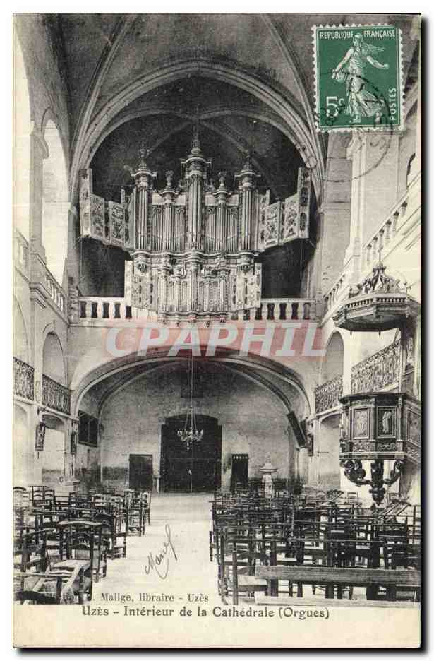 Uzès - Intérieur de la Cathédrale (Orgues) — J. Malige, libraire — éditeur non visible
