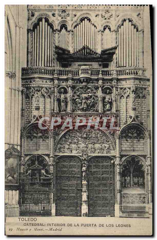 CPA Orgue Toledo Catedral Interior de la Puerta de los leones