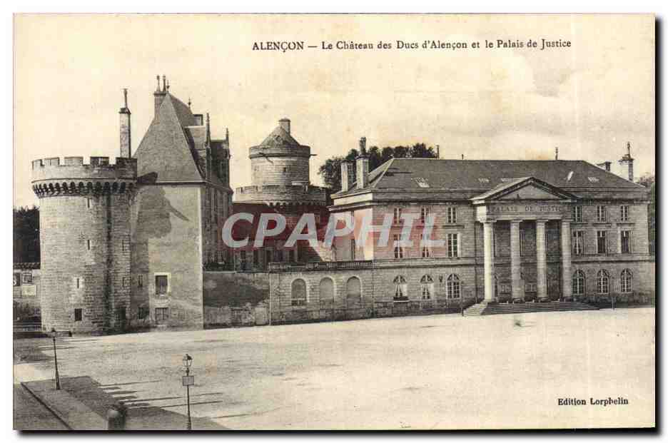CPA Alencon Le chateau des Ducs d'Alencon et le palais de justice 
