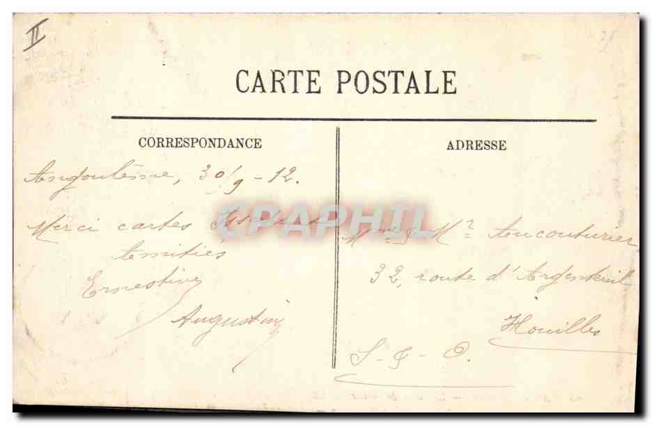 CPA Angouleme Le palais de justice  — Verso