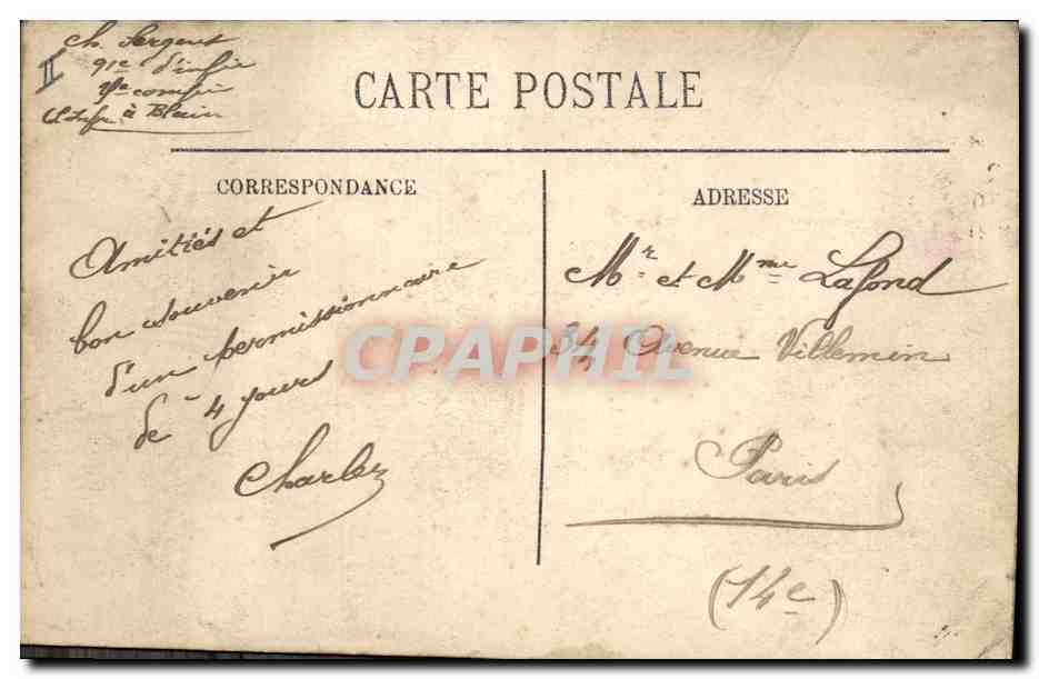 CPA Amiens La Cour d'Appel et la cathedrale  — Verso