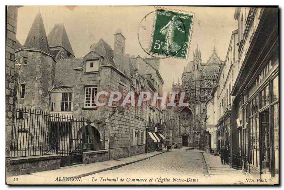 CPA Alencon Le Tribunal de Commerce et l'eglise Notre Dame 