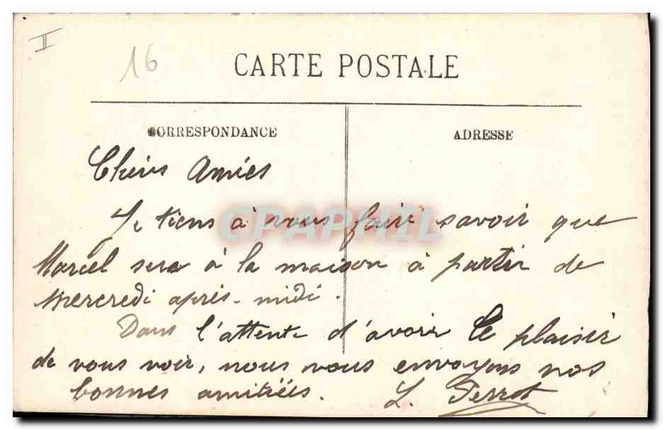 CPA Angouleme Le Palais de Justice  — Verso