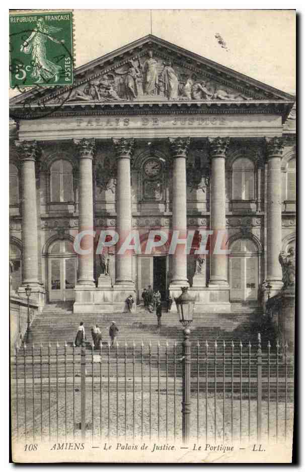 CPA Amiens Le Palais de Justice Le portique 