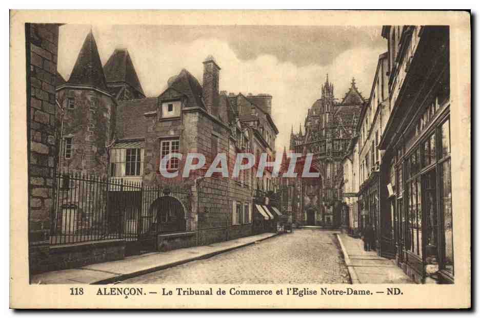 CPA Alencon Le Tribunal de Commerce et l'Eglise Notre Dame 