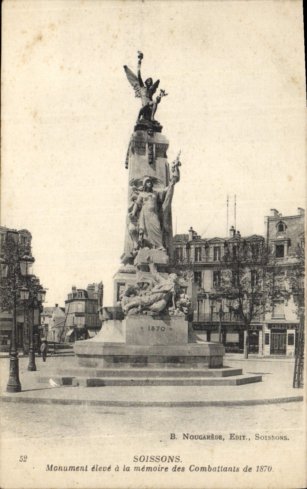 CPA Militaria Guerre de 1870 Soissons Monument eleve a la memoire des combattants de 1870