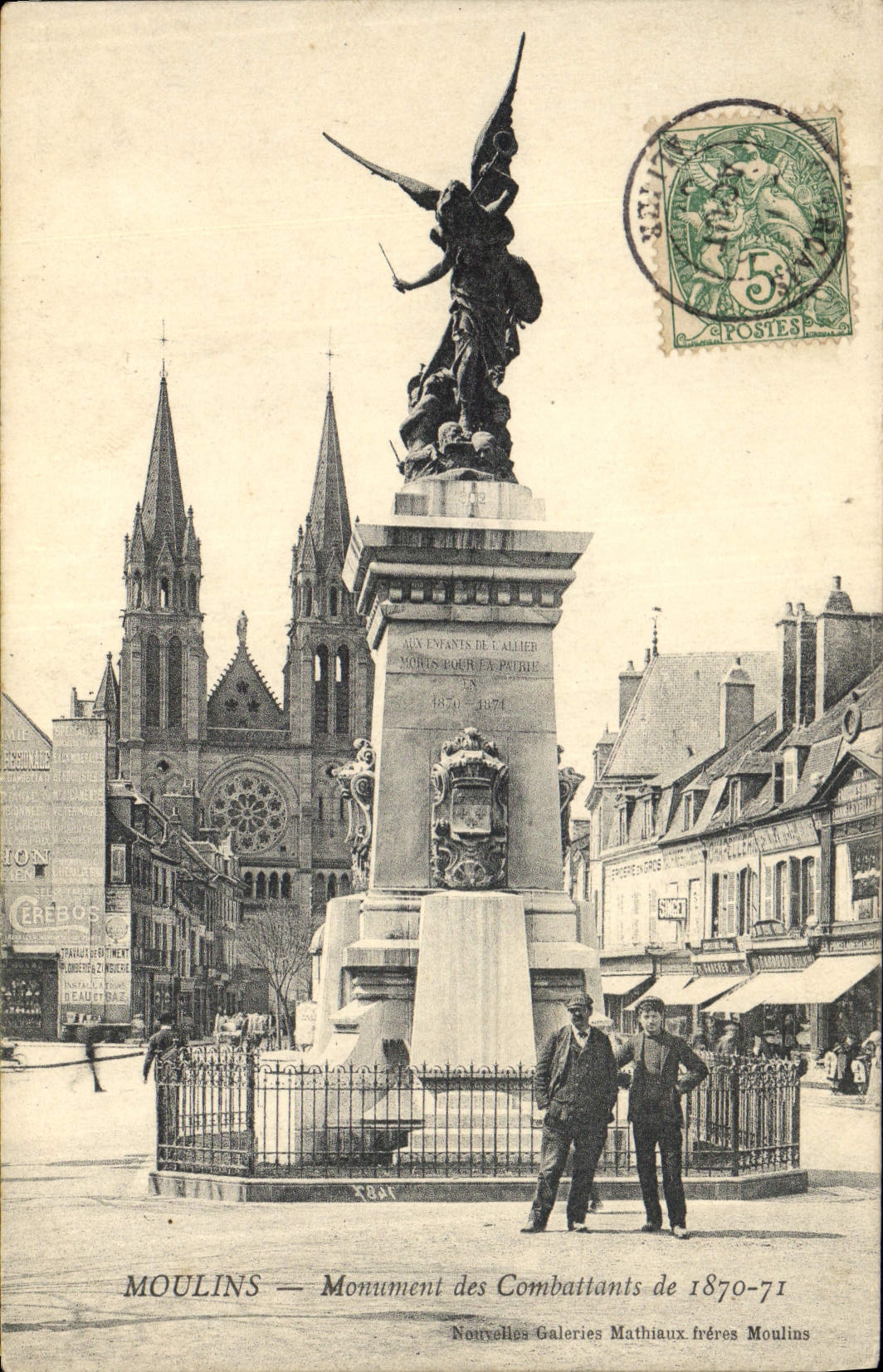 Moulins — Monument des Combattants de 1870-71 — Galeries Mathiaux frères Moulins