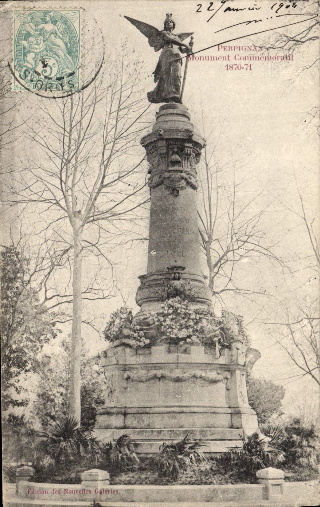 Antike Ansichtskarte Militär Krieg 1870 Perpignan Gedenkmonument