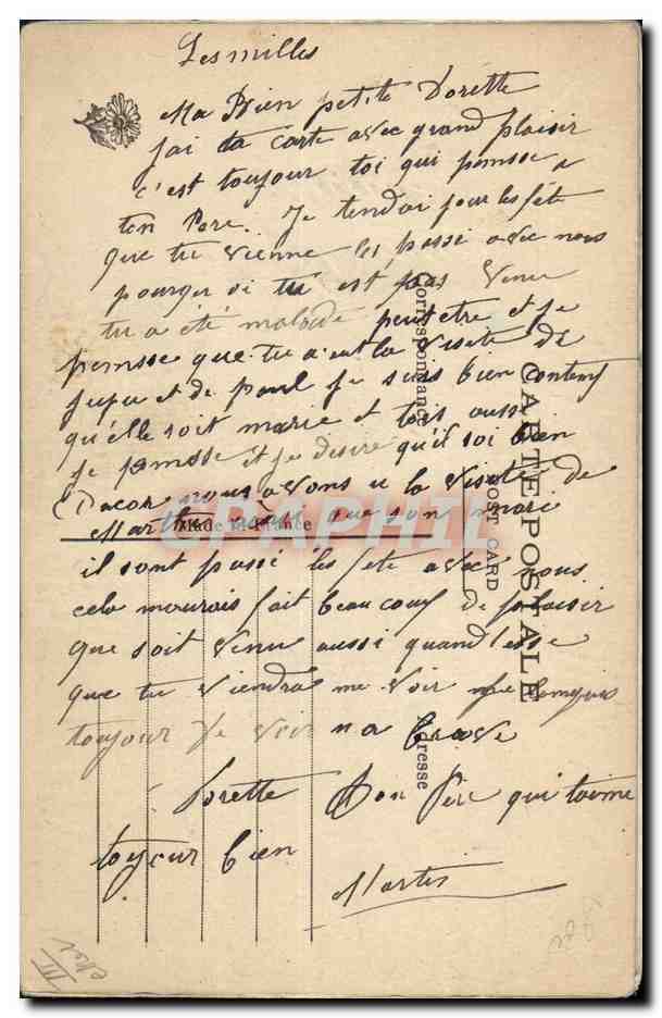 CPA Fantaisie Toilee  — Verso