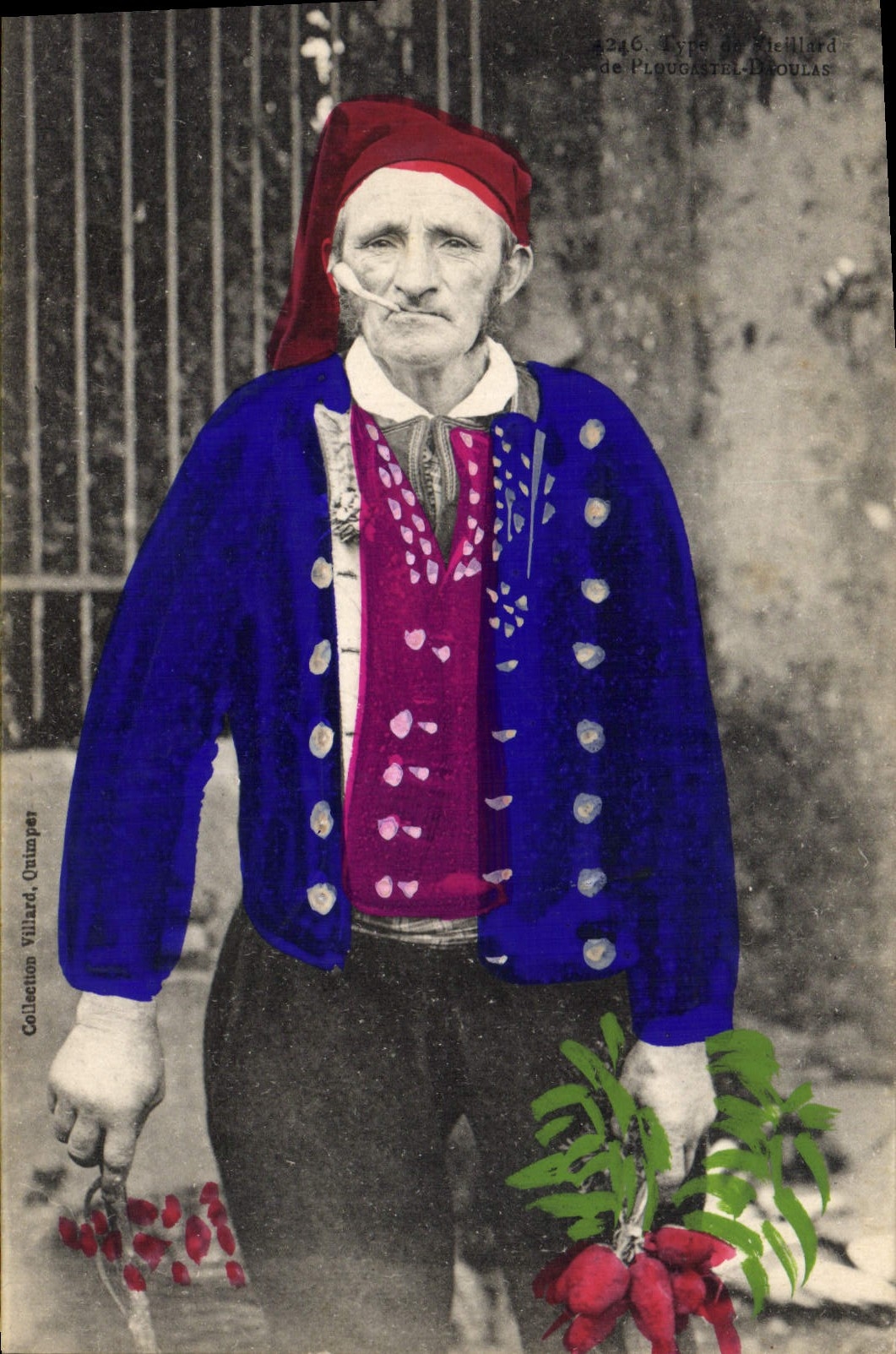 CPA Folklore Type de vieillard de Plougastel Daoulas