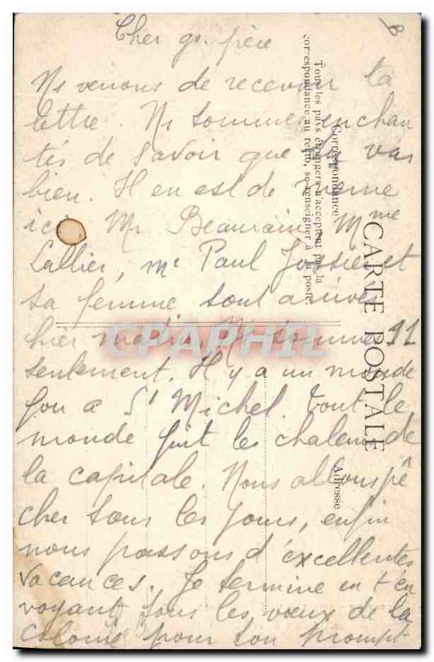 CPA Folklore Vieillard de Juch et Ploare Kenavo — Verso