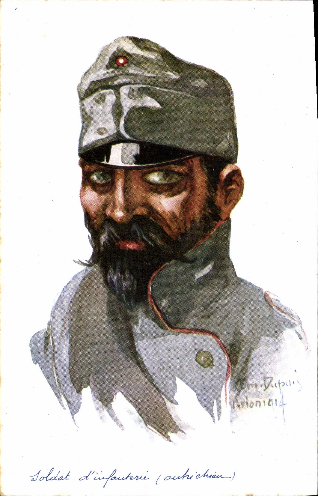 CPA Fantaisie Illustrateur Dupuis Militaria Soldat d'infanterie autrichien