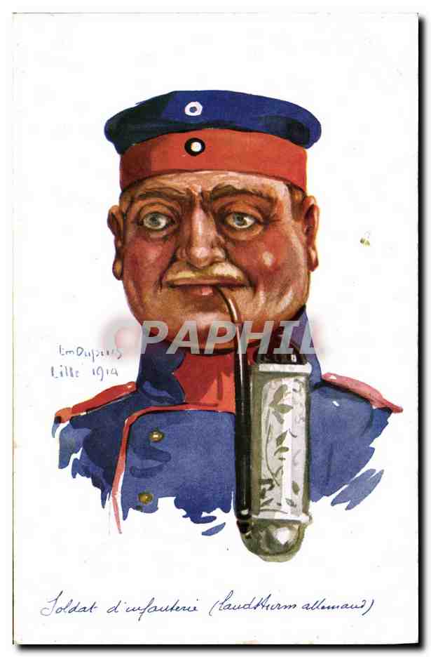 CPA Fantaisie Illustrateur Dupuis Militaria Soldat d'infanterie Landthrum allemand