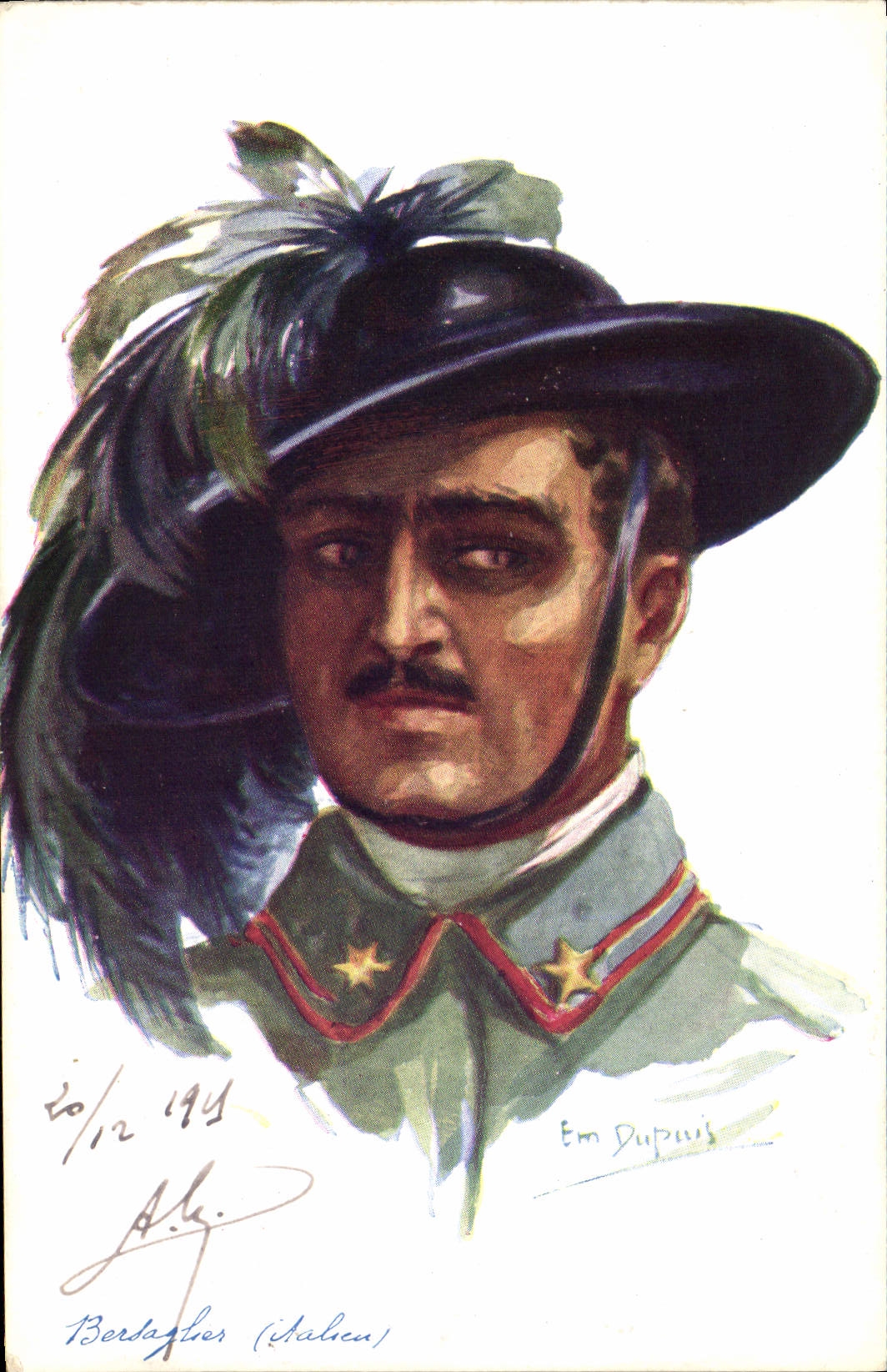 CPA Fantaisie Illustrateur Dupuis Militaria Bersaglier italien