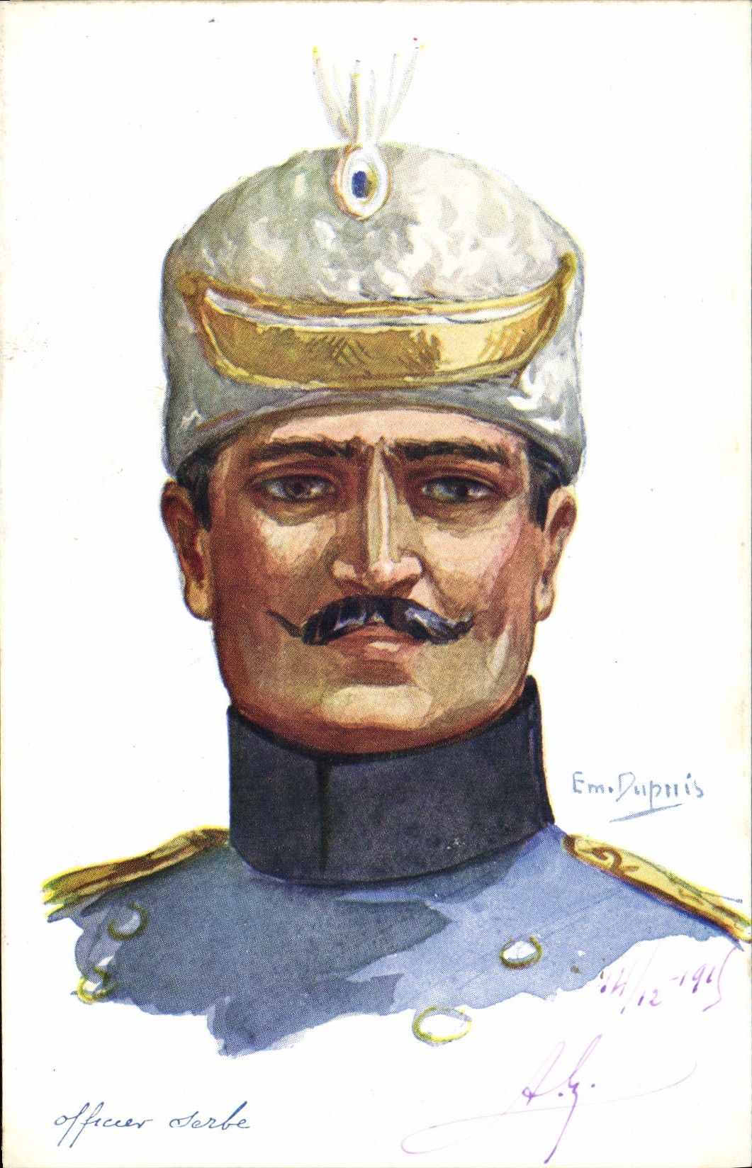 CPA Fantaisie Illustrateur Dupuis Militaria Officier Serbe Serbie Serbia