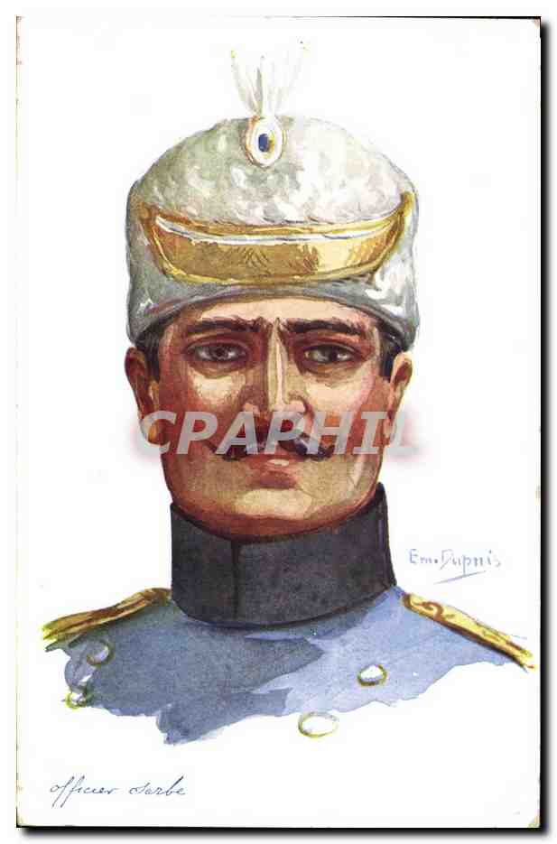 CPA Fantaisie Illustrateur Dupuis Militaria Officier Serbe Serbia Serbie