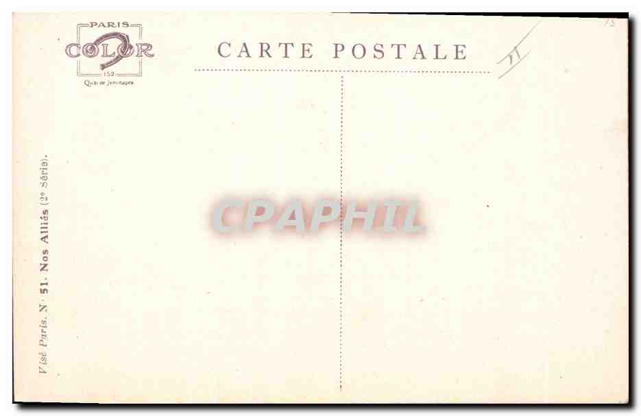 CPA Fantaisie Illustrateur Dupuis Militaria Marin anglais Cornwallis — Verso