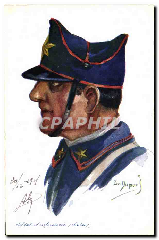 CPA Fantaisie Illustrateur Dupuis Militaria Soldat d'infanterie italien