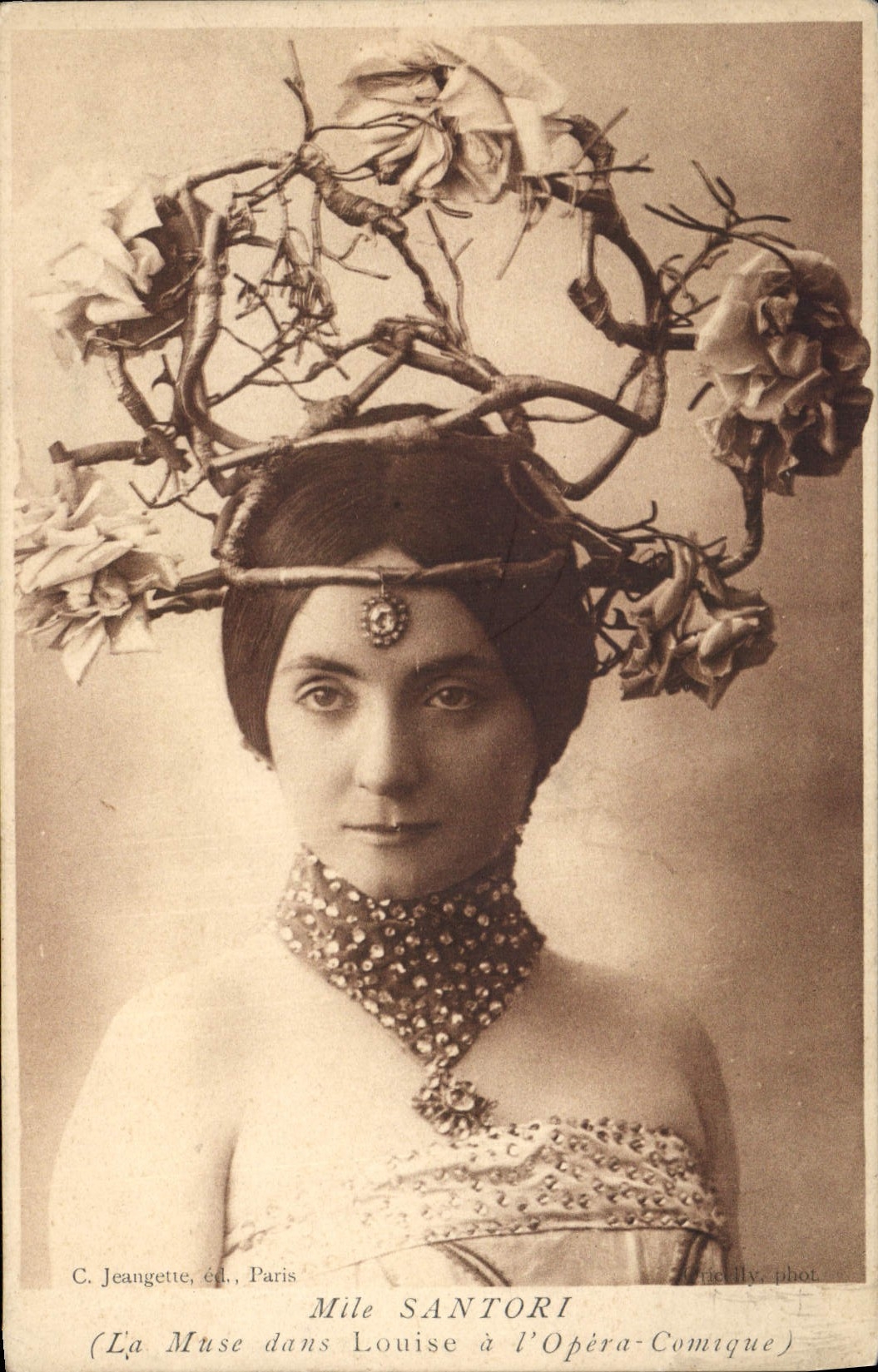CPA Bijoux Femme Mlle Santori La Muse dans Louis a l'Opera Comique