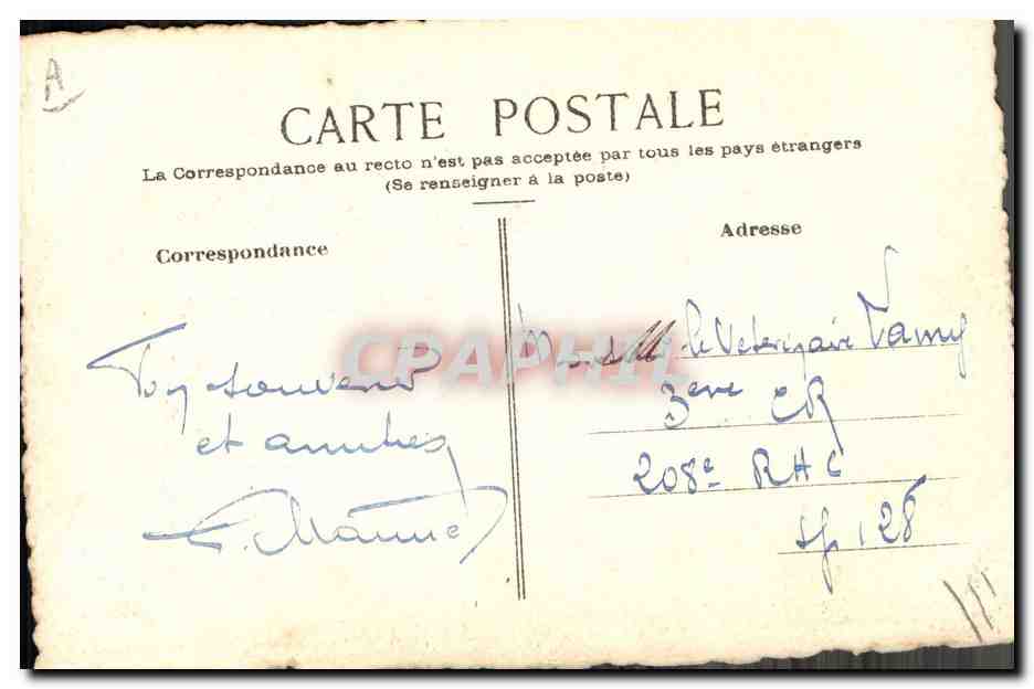 Femme allongée sur canapé — illustration — signée 'Mado' — Rückseite