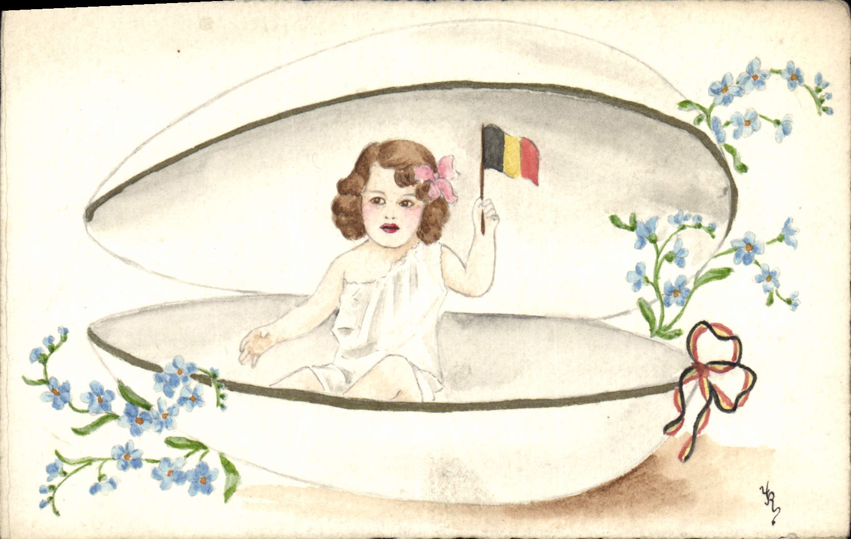 Enfant dans une coquille — Belgique — éditeur CPAPHIL, n° III