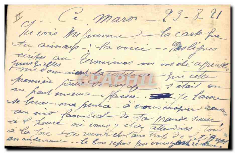Palmiers au bord de la mer — illustration de Liolo — signée 'Liolo' en bas à droite — Rückseite