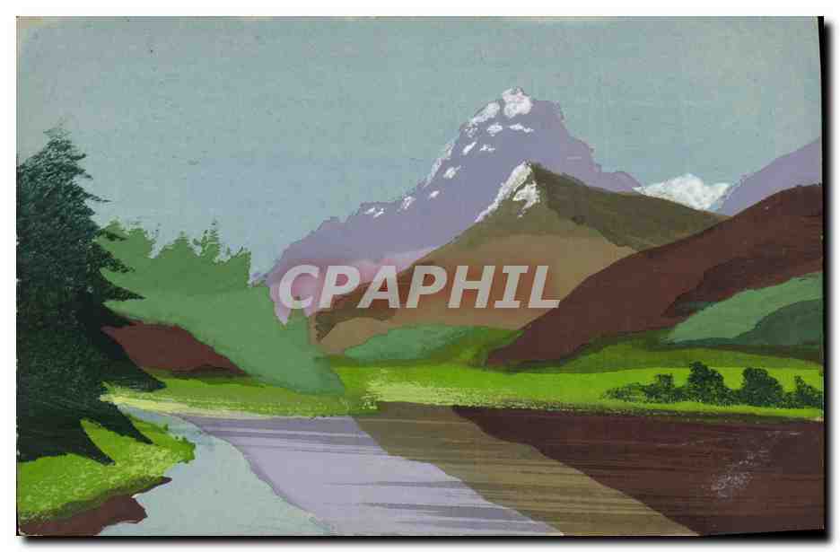 Paysage alpin — montagne enneigée et lac — éditeur non identifié, n° de série 20