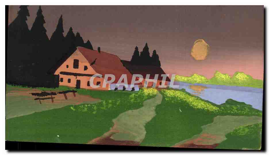Paysage de campagne avec maison — édition Graphphil — n° 15